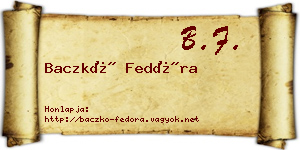 Baczkó Fedóra névjegykártya